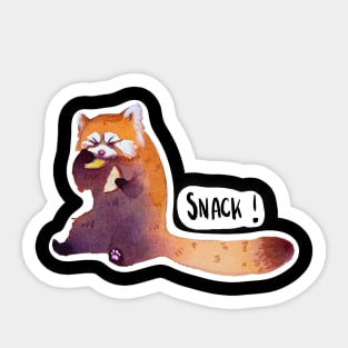 Red Panda munchies on apple Sticker
